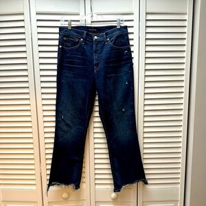 Lucky Brand Crop High Rise Mini-boot jeans. Frayed hem. Excellent condition.